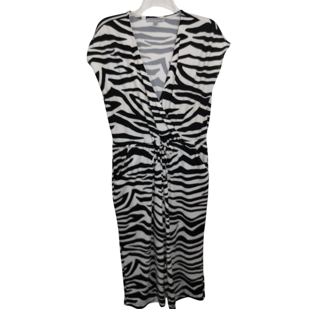 5382)Marc New York Zebra Print Sleeveless Jumpsuit Large
